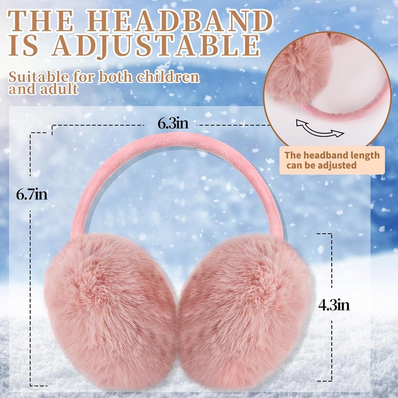Lainlight Store Ear Muffs Winter Women Girls Adjustable Faux Fur Ear Warmers Comfy Cute Fuzzy Earmuffs - Image 2